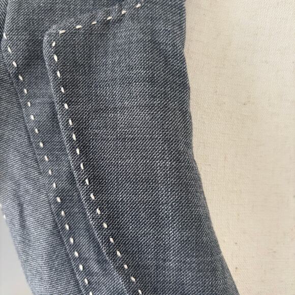 Rebecca Taylor Gray Puff Sleeve Fitted Blazer Peplum Jeweled Buttons Twee Career - Picture 6 of 9